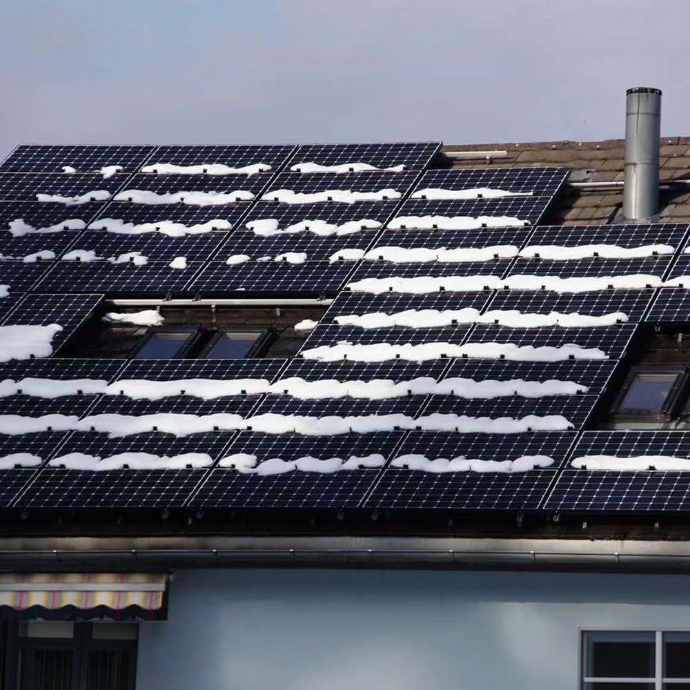Offgridtec 24 Stk. PV Clip Schneefang für Solarmodule – Verhindert die Bildung von Schneebrettern – Optimierte Bauart gegen Schattenwurf – Edelstahl Schneefangsystem für Photovoltaik-Anlagen