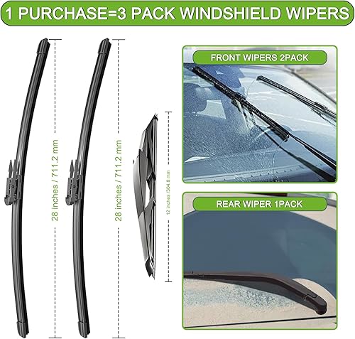 Vista 200 de PARRATI® - Limpiaparabrisas de repuesto y alto rendimiento con escobillas para parte trasera, para Dodge Durango y Jeep Grand Cherokee 2011-2023