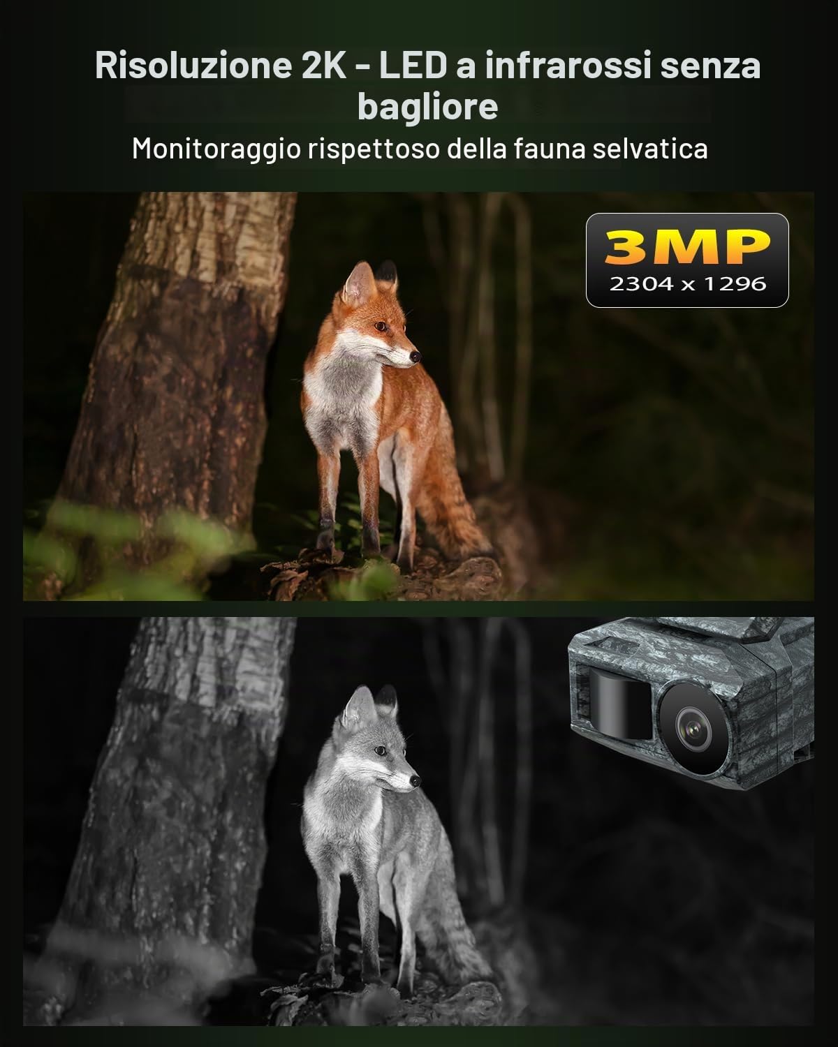 Xega 2K Telecamera Solare 4G con Scheda SIM 2 Pannelli Solari,senza WiFi