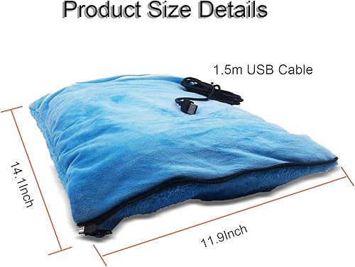 Miniatura 2 de Calentadores de manos calentados por USB, almohada calentada para alivio del frío de invierno (azul)