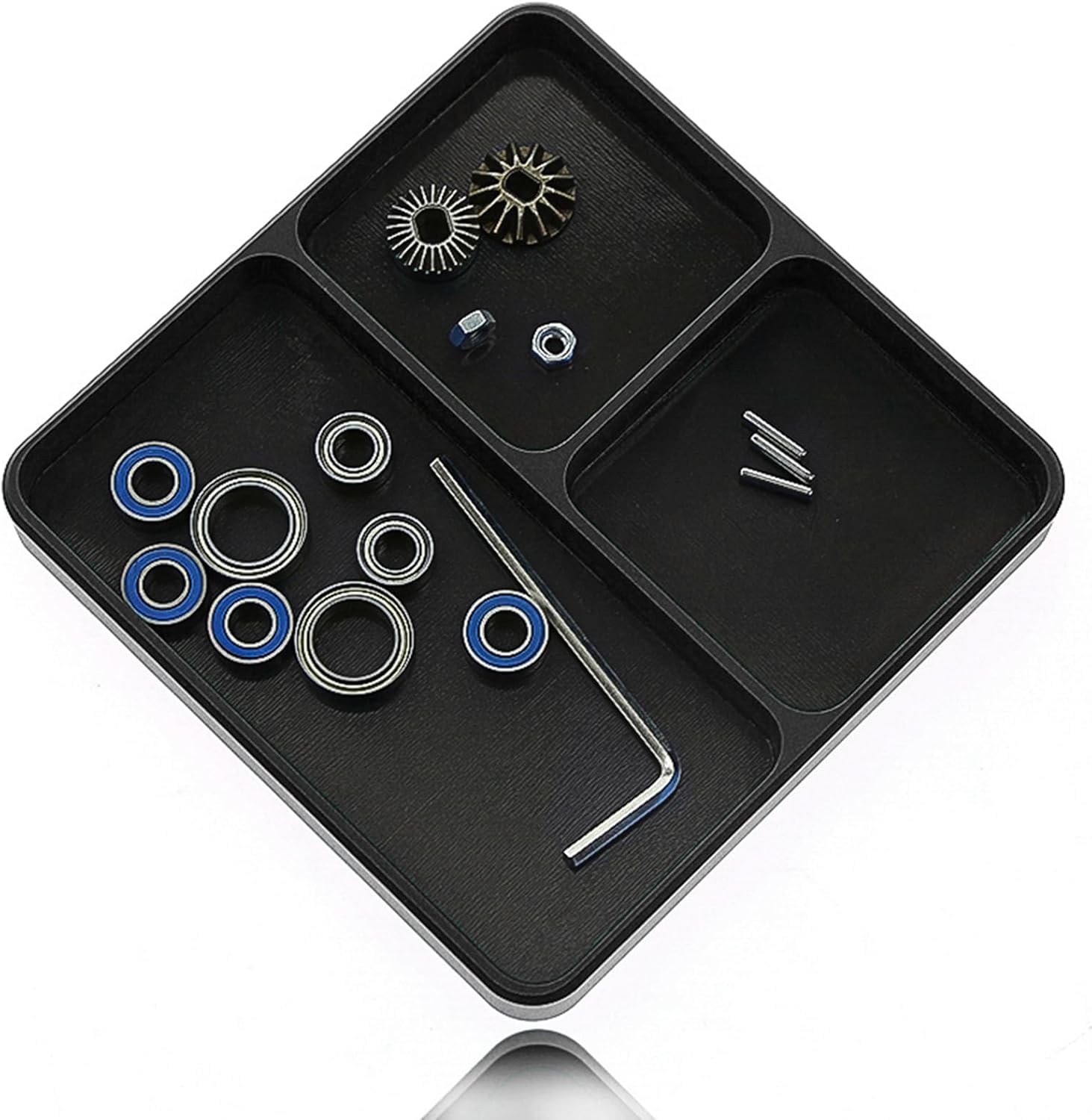 GoolRC Magnetic Storage Tray Universal Metal Remote Control Car Fixing Tool Screw Holder Tray Plate with Magnetic Pad Replacement for HSP Redcat Traxx Arrma HPI Axial 1/8 1/10 Remote Control Car Boat