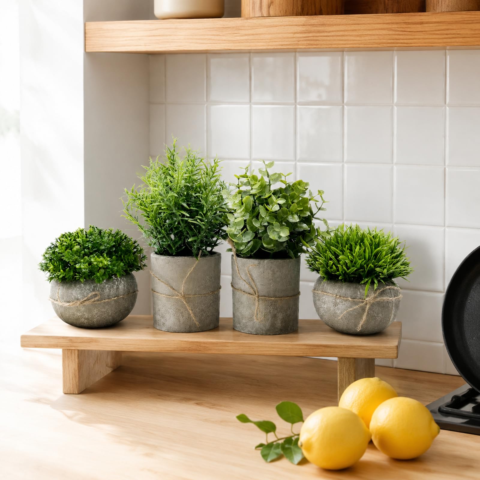 4er Set Mini Künstliche Pflanzen im Topf