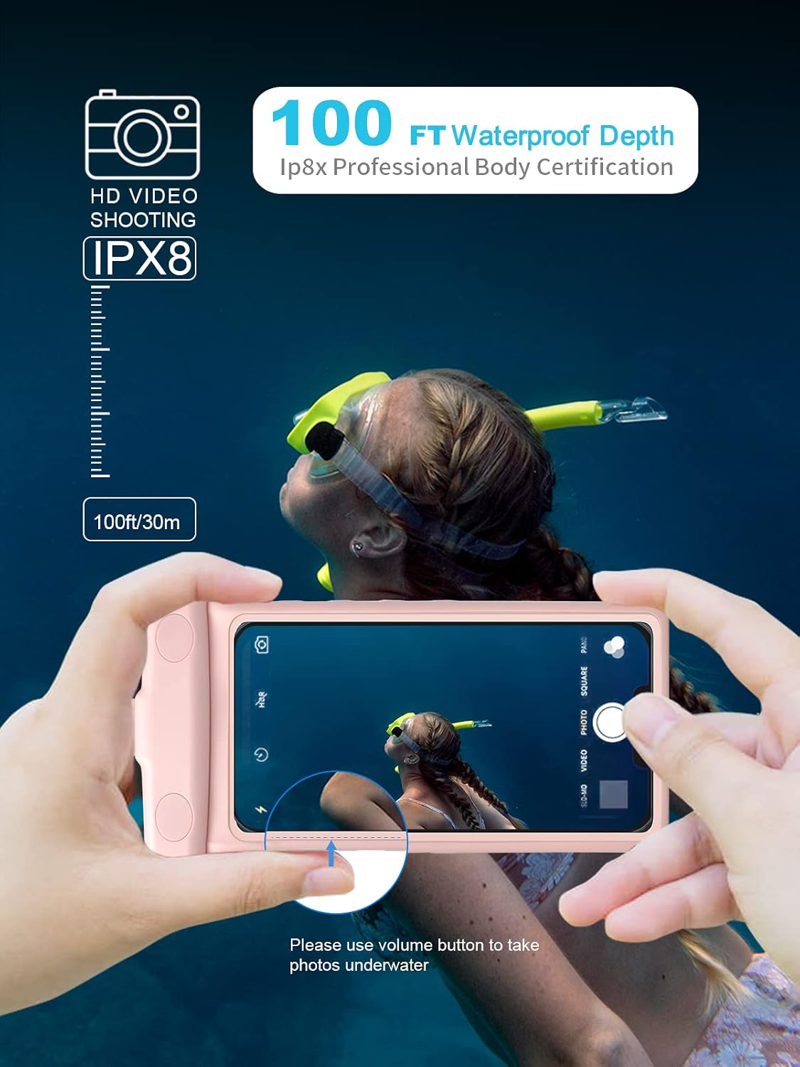 wellhouse Waterproof Phone Pouch, Waterproof Phone Case for iPhone 17 16 15 14 13 Pro Max XS Samsung, IPX8 3D Cellphone Dry Bag Beach Essentials (1 Pack -Earl Pink 7 inch)