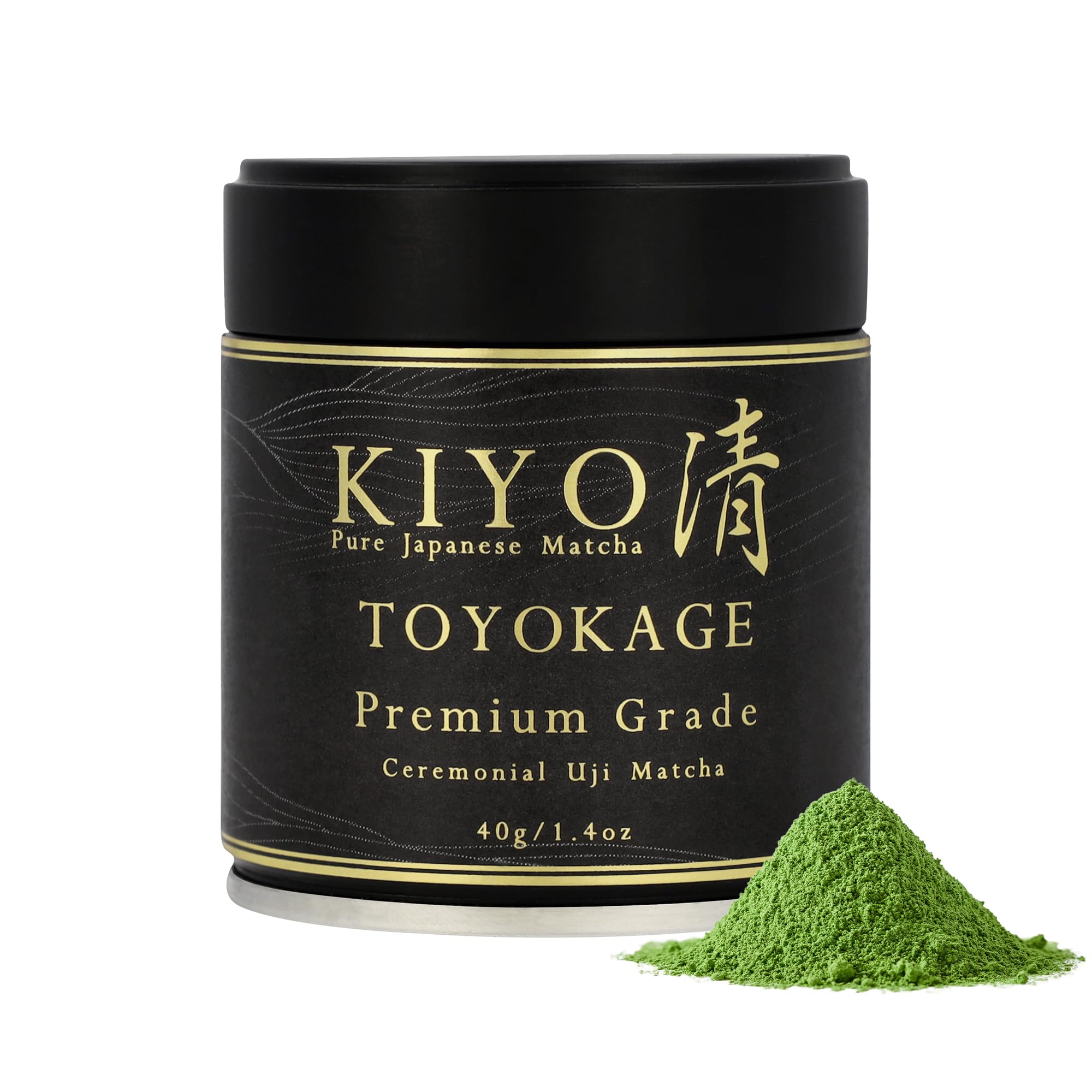 Kiyo Matcha Premium Ceremonial Grade Uji Matcha - Pure Japanese First Harvest Ceremonial Grade Matcha Green Tea Powder from Uji, Japan (40g/1.4oz)