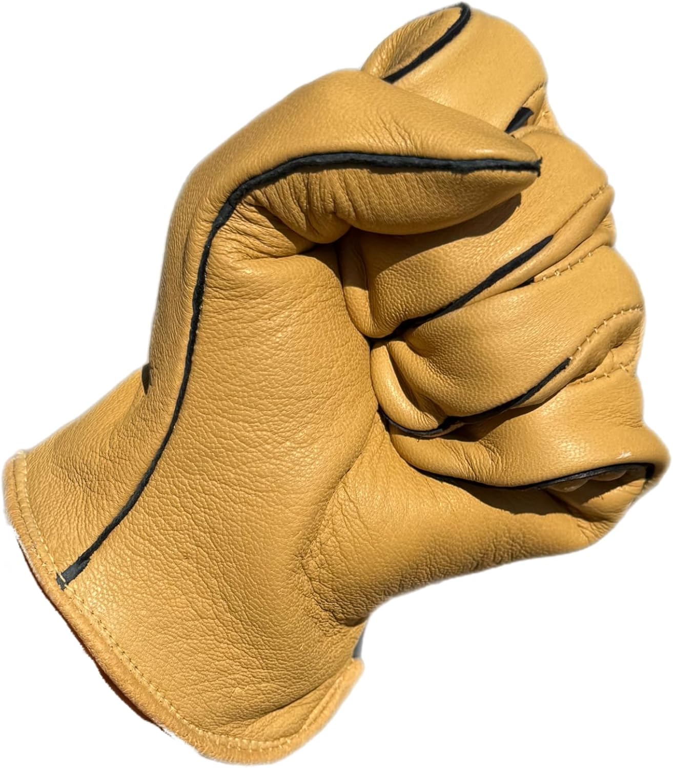 Slickman 1006 Leather Work Gloves, Premium Elk Skin, Tan - Image 4