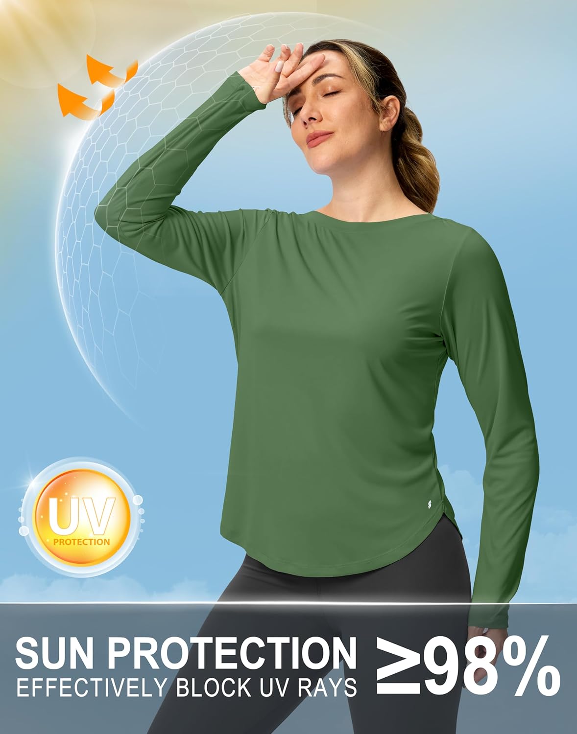 Soothfeel Women's Sun Shirts UPF 50+ UV Protection Lightweight Quick Dry SPF Long Sleeve Workout Hiking Tops Outdoor Clothing - Image 4