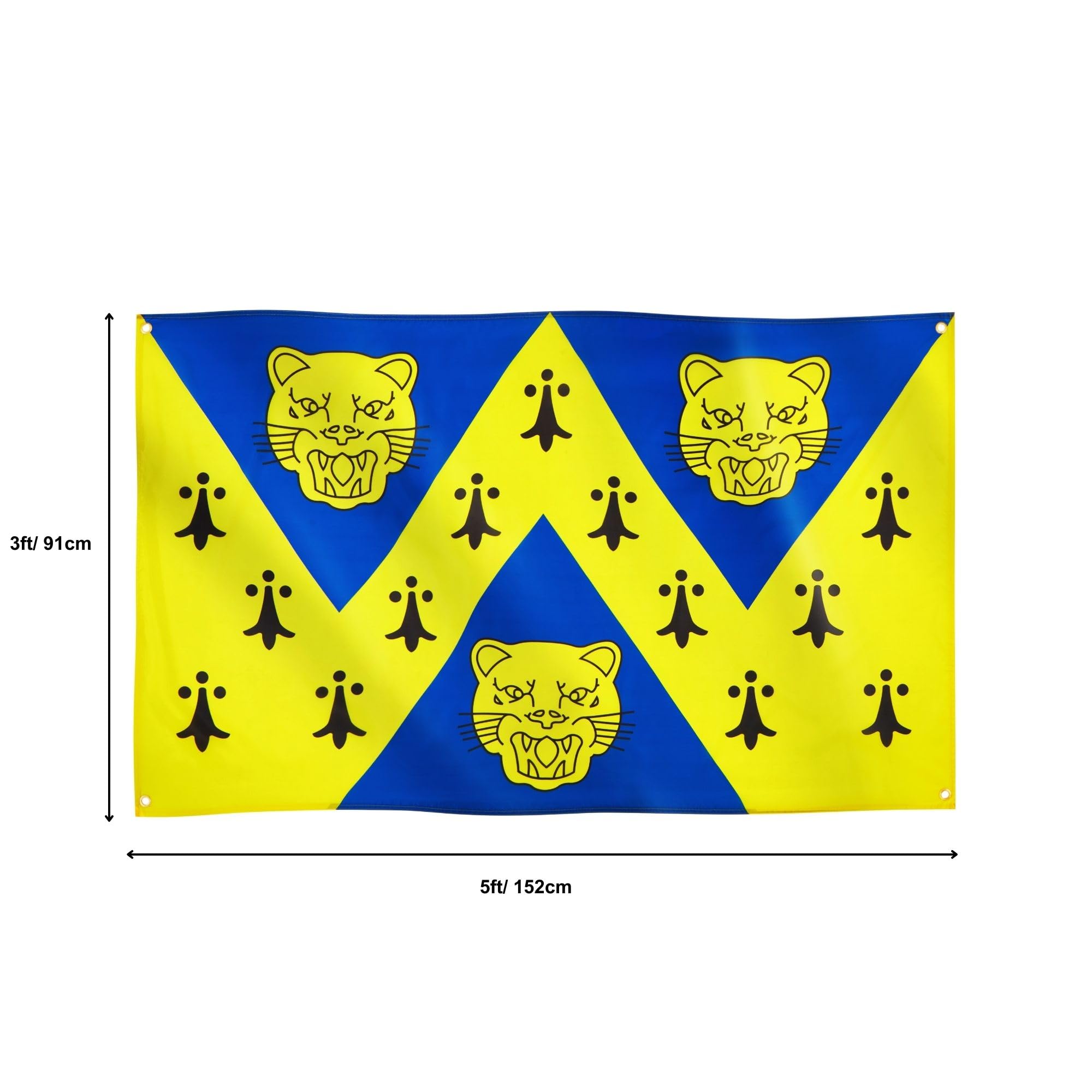Runesol Shropshire Flag, 91x152cm, 3ft x 5ft, 4 Grommets, Eyelet In Every Corner, English Regional Flag, Salop - Image 2