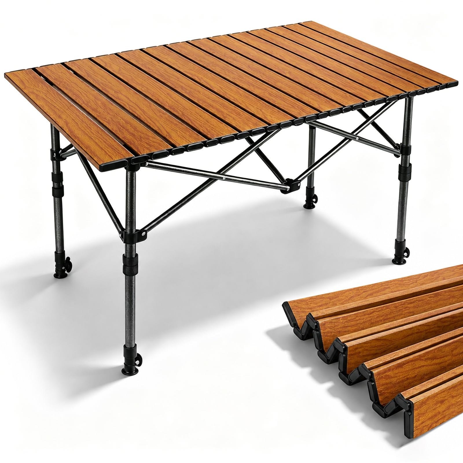 Campingtisch Klappbar, Klapptisch Höhenverstellbar 95x55cm