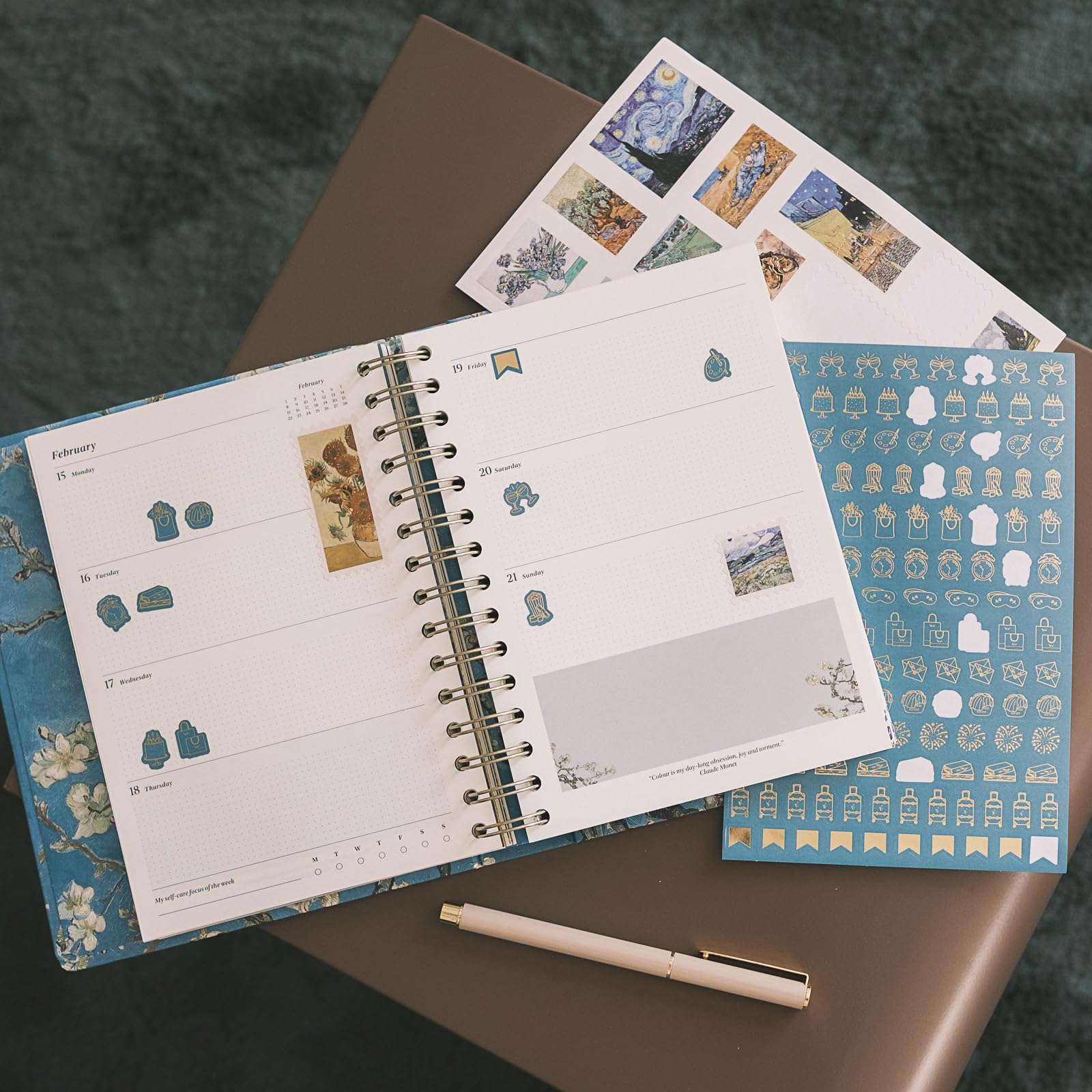 Kokonote Academic Diary 2026-2027 Week to View - Van Gogh Gifts | Academic Planner 2026-2027, Mid Year Diary 2026 2027, Weekly Planner | Aesthetic Stationery Gifts