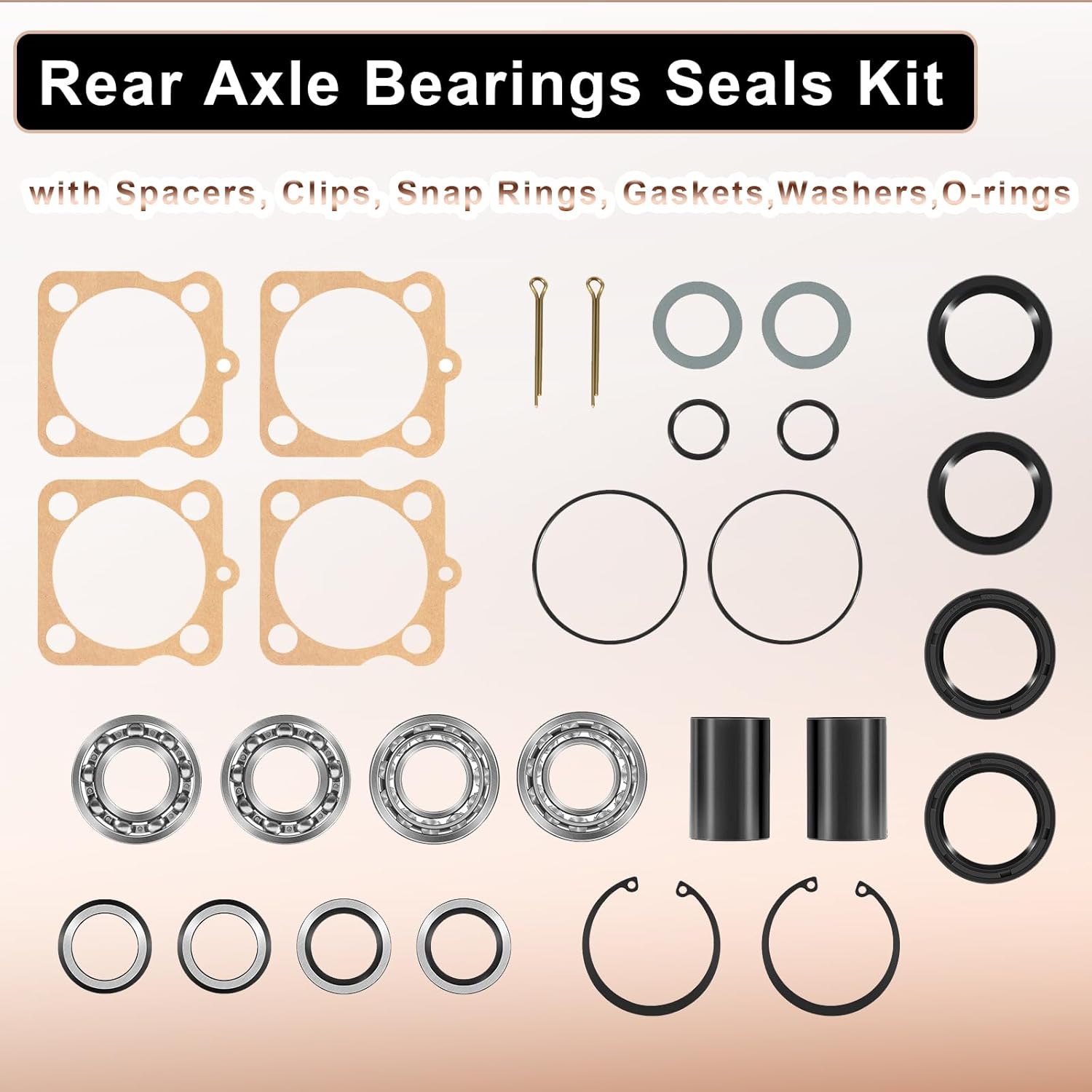 YMT Rear Axle Bearings Seals Kit Fits for Vw Type 1 Bug Karmann GHIA, for Type 3 Squareback Fastback Notchback Beetle IRS Axles 1968-1979