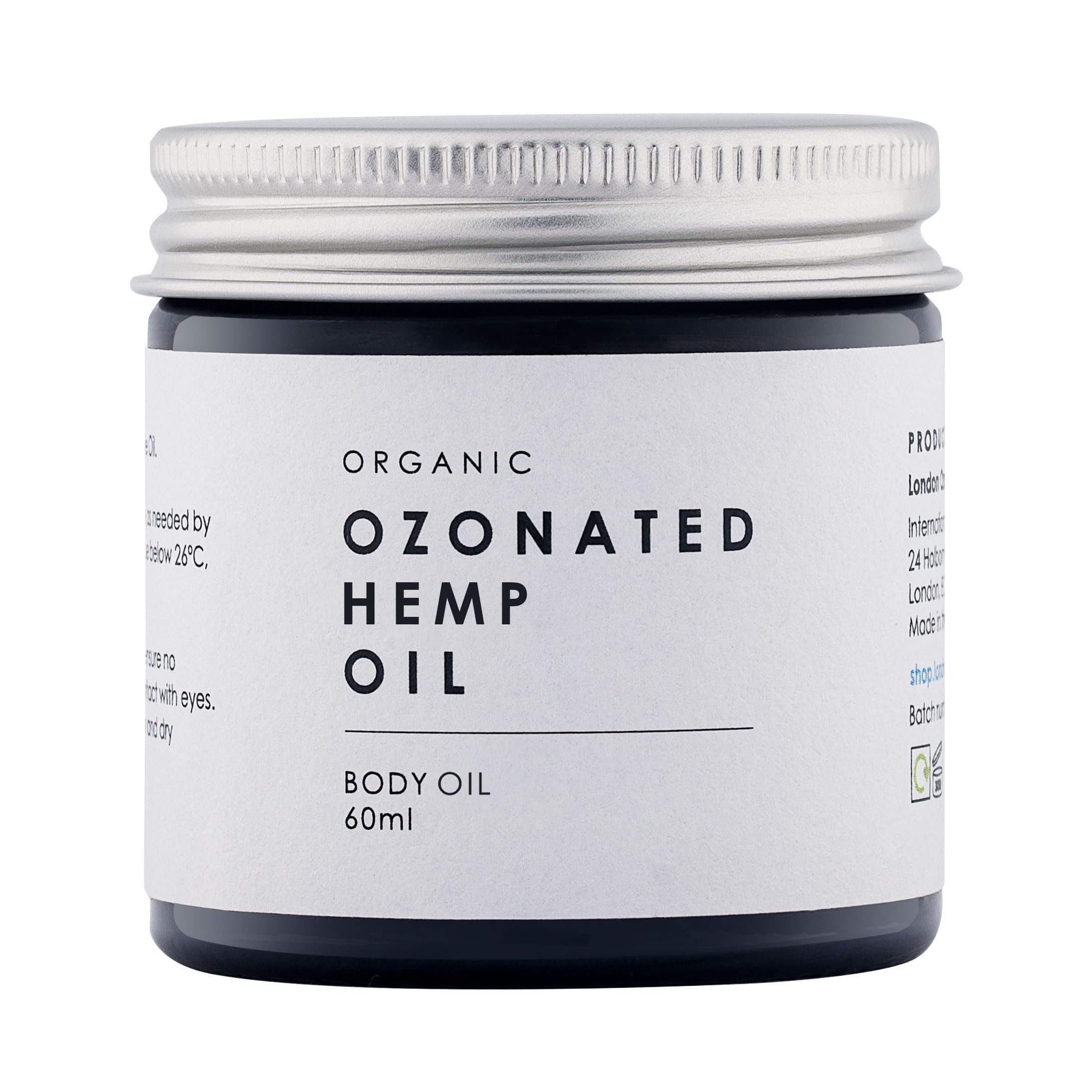 Organic Ozonated Virgin Hemp Oil - Body, Face, Skin Treatment - Clean Beauty 100% Organic, 60ml