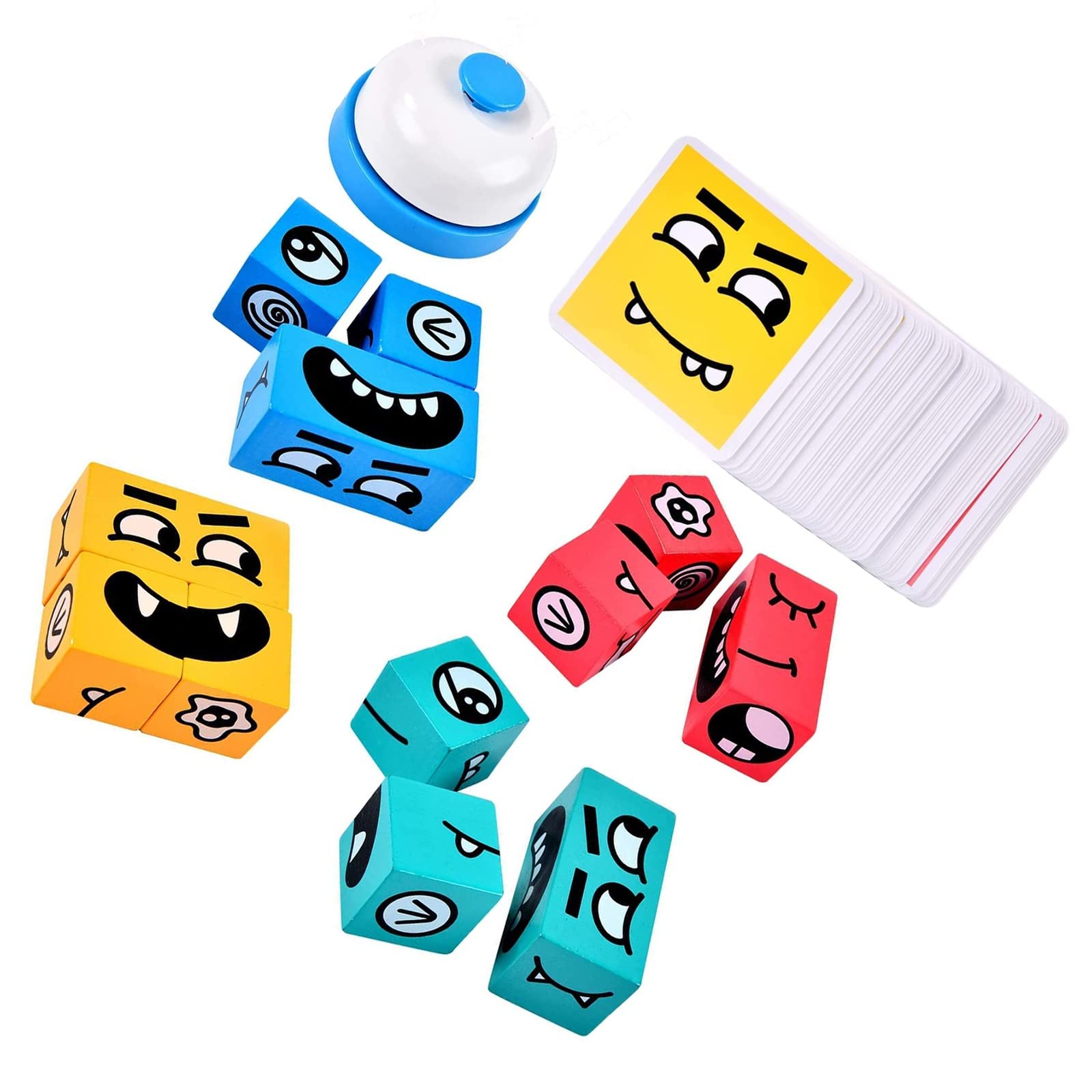 笑顔のために　exp2枚セット Amazon.co.jp: 木製の顔を変えるキューブ積み木、表情にマッチする知育