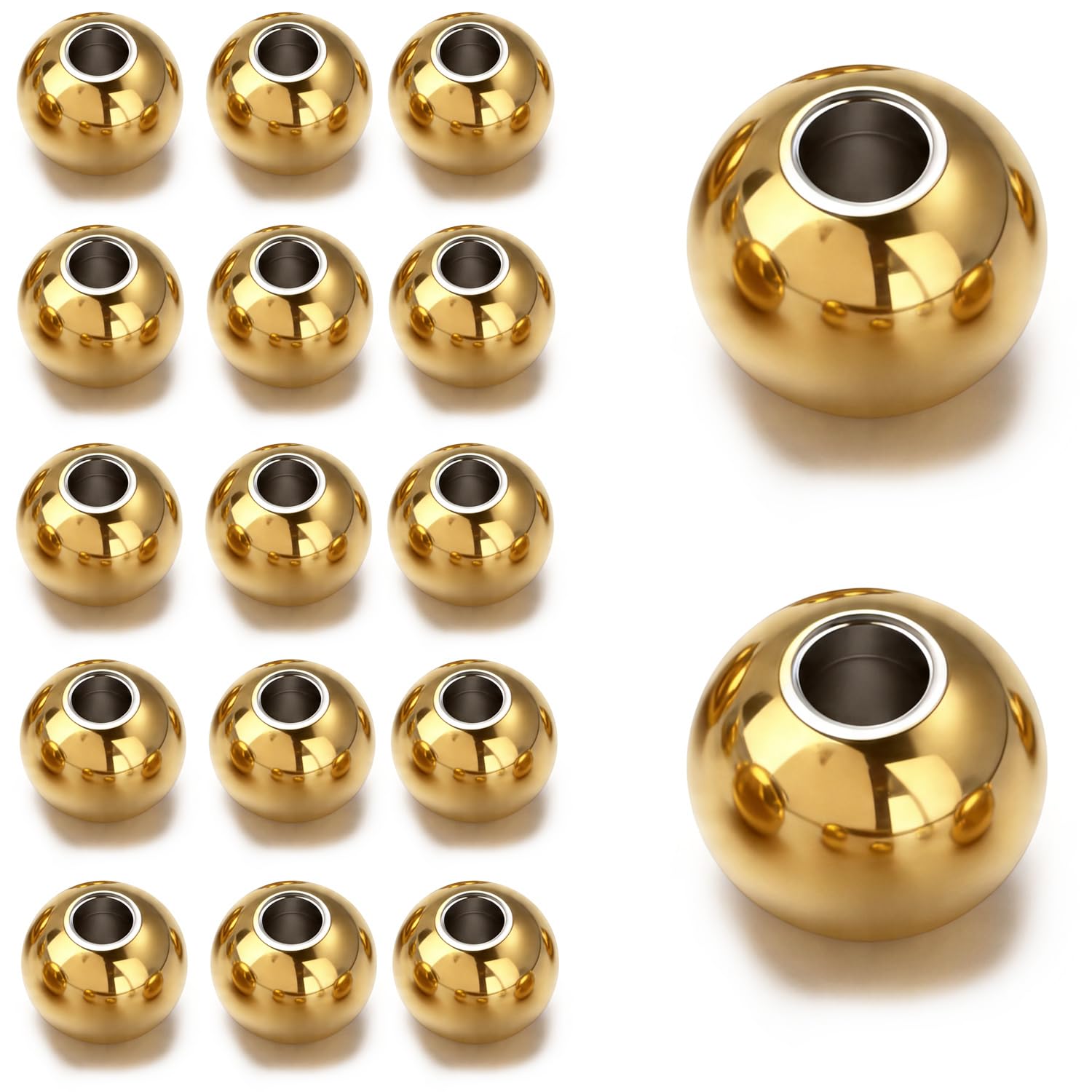 Perles d'espacement rondes acier inoxydable 5mm or : finis les bijoux fantaisie qui noircissent
