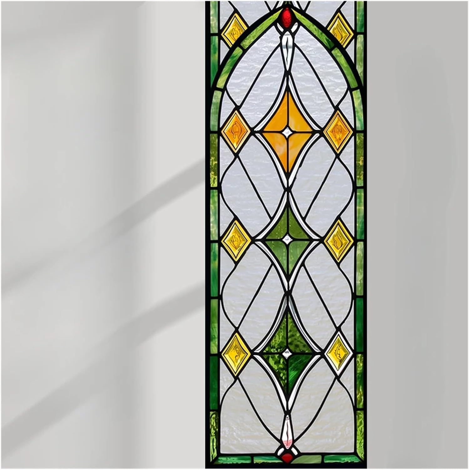 Home Stained Glass Film Retro Electrostatic Frosted Glass Sticker Window Film Window Sticker Stained Glass(Color02,60x120cm)