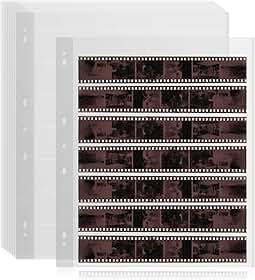 25 Pcs 35mm Film Negative Sleeves Film Negative Storage Presentation Materials 35mm Size Negative Pages Holds Seven Strips of Six Frames Help You Collect and Organize Film