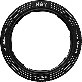 H&Y ステップアップリング REVORING 67-82mm ブラック レボリング フィルター径変換アダプター 82mmフィルター用 可変式 RS82