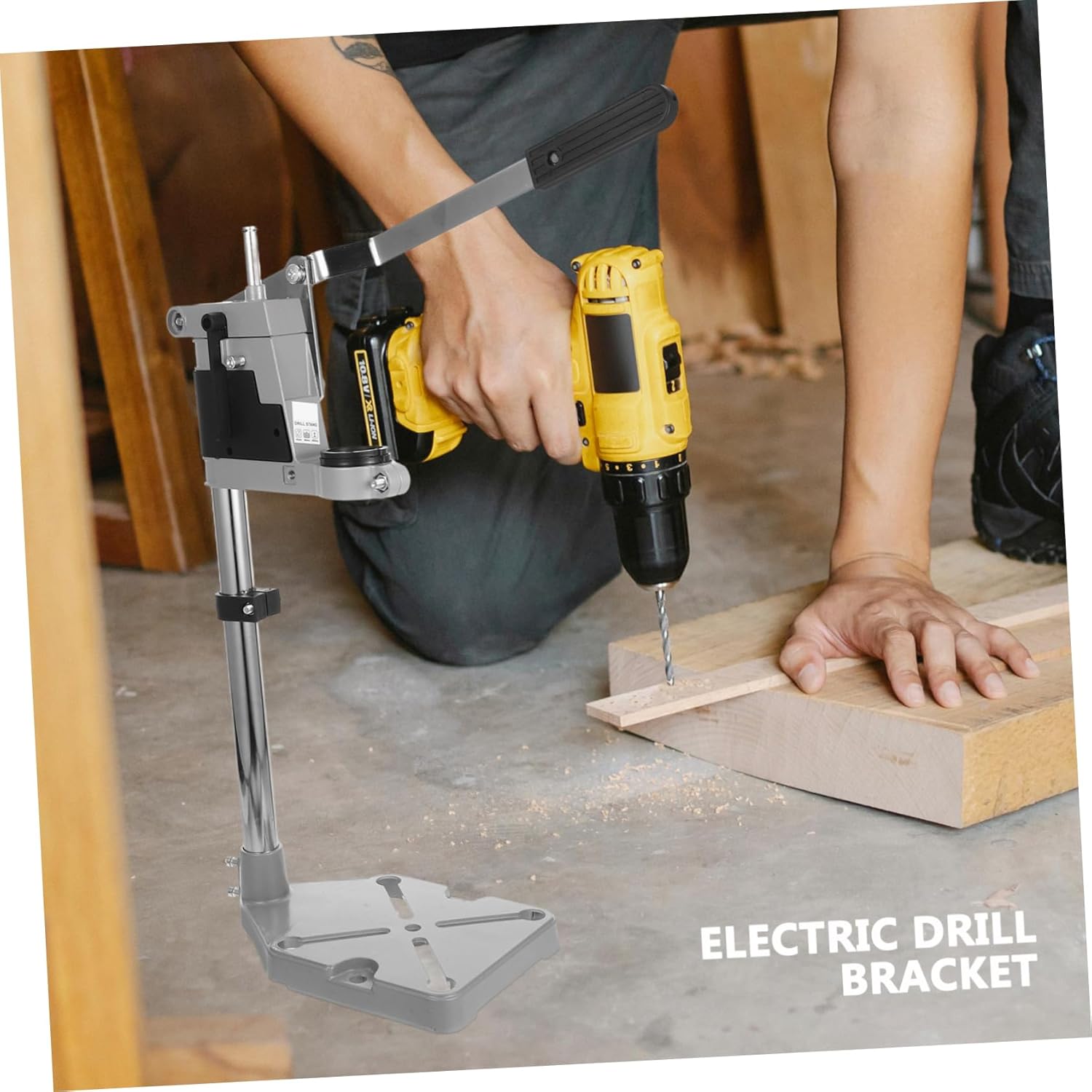 Angoily Sturdy Heavy Duty Cast Iron Base Drill Press Stand Portable Hand Drill Press Stand Bench Drill Press Accessory