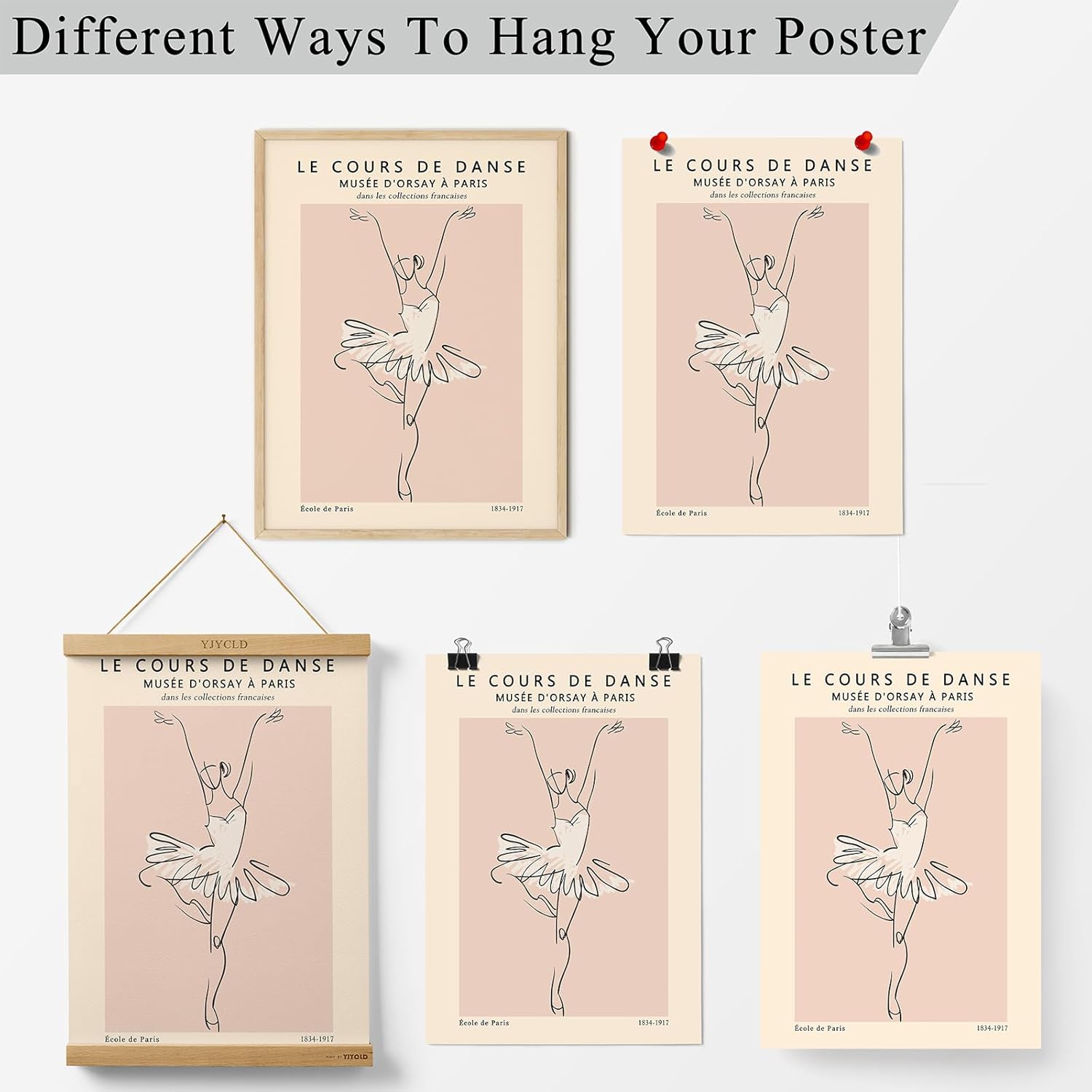 Elegant Ballerina Wall Art Poster Vintage Simple Ballet Line Drawing Minimalist Dance Painting Pictures Black and White Line Ballet Canvas Art Prints Modern Home Decor 12x16 inch No Framed