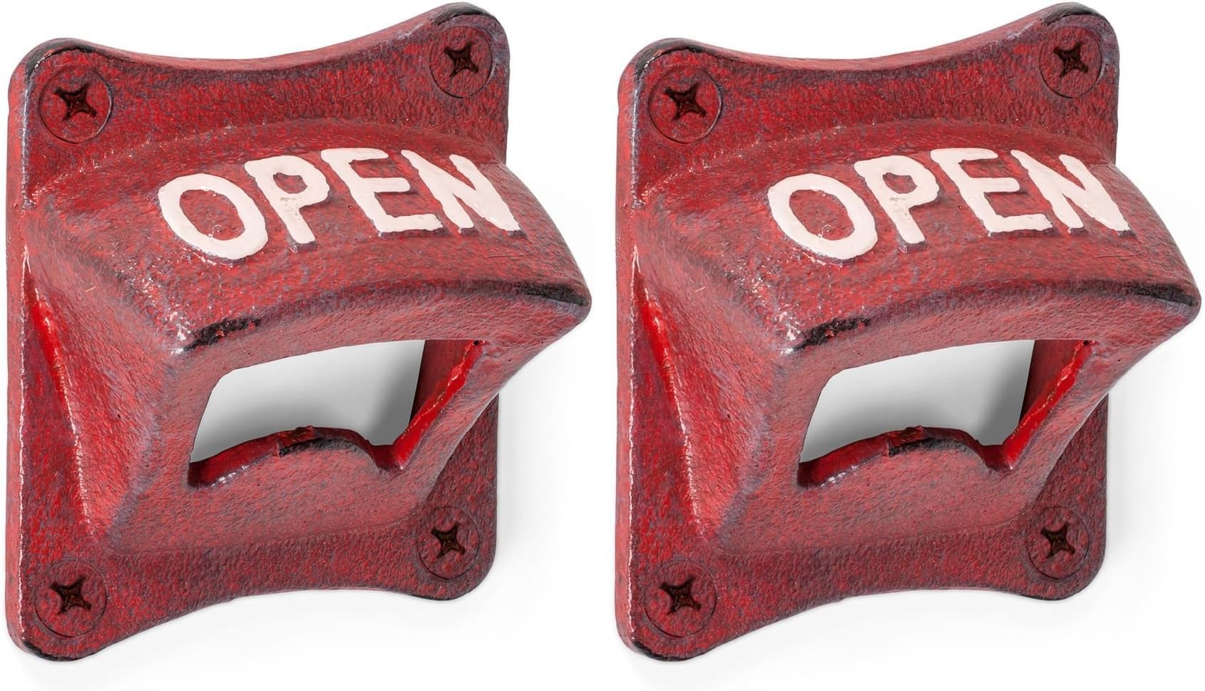Abbott Collection 27-IRONAGE-266 Antique Red Square Wall Opener, 2.5 inches SQ (Pack of 2)
