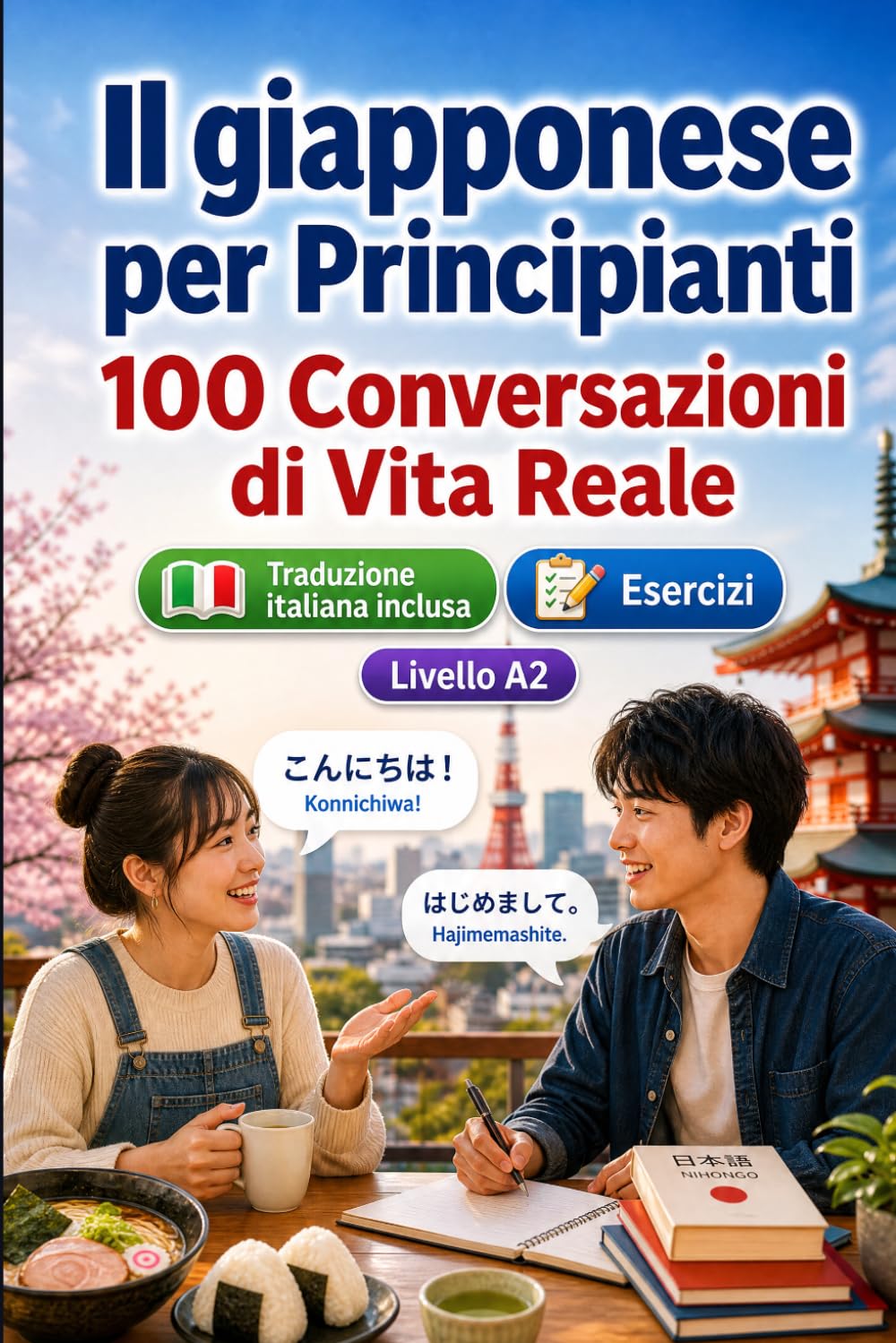 Il giapponese per Principianti A2: 100 Conversazioni di Vita Reale: Impara il giapponese con 100 dialoghi bilingue, saluti, viaggio, spesa, lavoro, traduzione, vocabolario ed esercizi