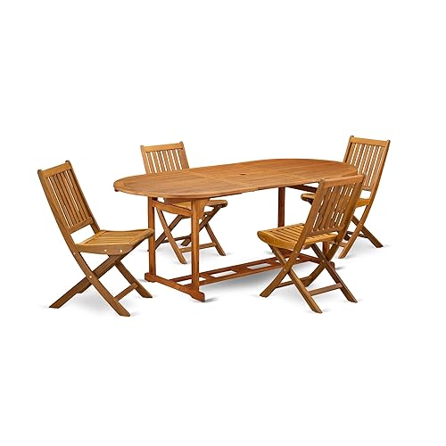 East West Furniture BSDK5CWNA 5 Piece Patio Dining Set Includes