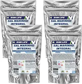 Sal Marinho 100% Integral Moído Iodado 4kg de Mossoro