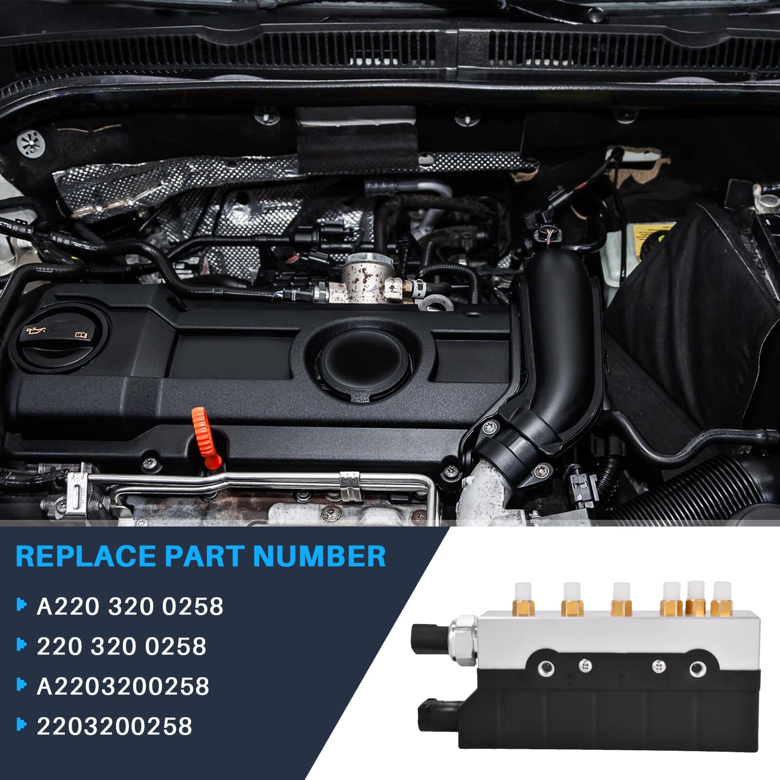 Bloque de válvulas de suspensión neumática compatible con la Clase S Berlina W220 S 280 S 350 S 430 4-matic S 55 AMG S 65 AMG, recambio para 2203200258 A2203200258