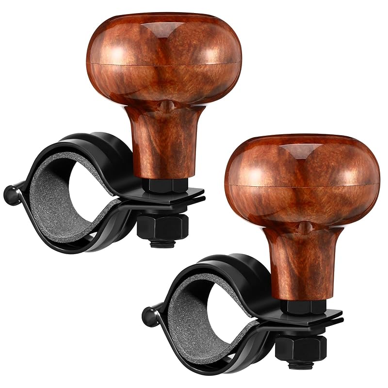 Tallew Girador de Volante com Rotação de 360° em ABS Marrom, Kit com 2 peças