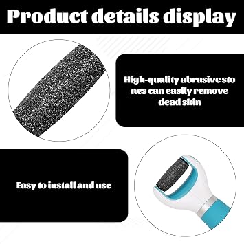 12 Pcs Extra Coarse Refill Rollers Foot File Replacement Rollers for Scholl Velvet Smooth,Pedi Electric Replacement Heads for Pedicure Hard Skin Remover (Black)