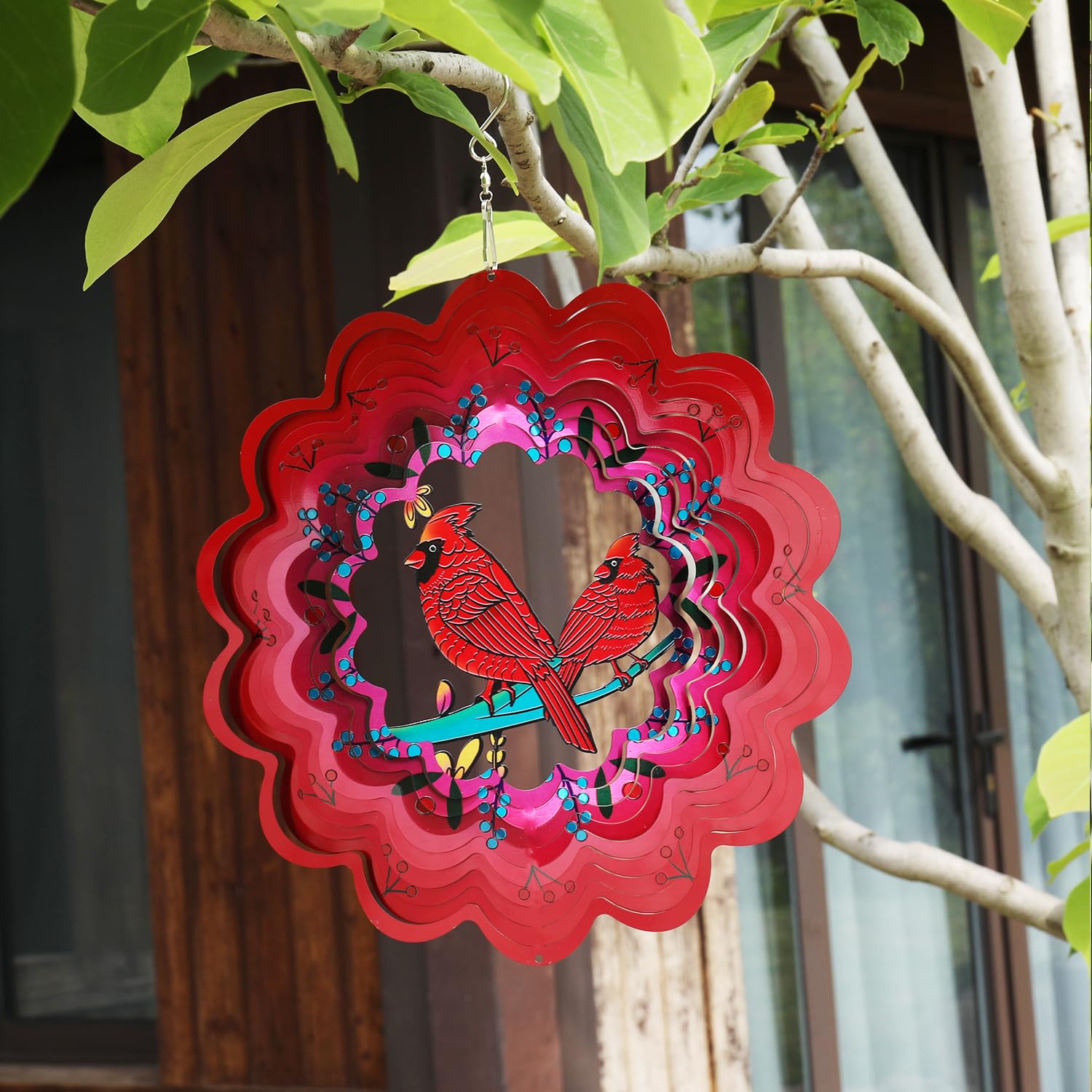 Gochoi Cardinal Outdoor Hanging Wind Chimes Cardinal Gifts for Women Mom Grandma Wife 11 Inch Stainless Steel Wind Chimes Garden Yard Decoration Ornaments Fruit Cardinal - Image 2