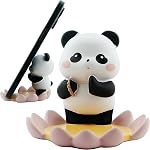 Cartoon Bread Bear Cell Phone Stand for Desk, Cute Statue Phone Holder for Lovely Women Girls, Desktop Animal Figurine Mount for iPhone iPad Office Tablet Accessories Gifts - Brown