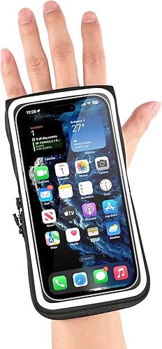 Soporte de teléfono para correr, soporte de teléfono de mano con ranura para tarjeta para iPhone 16151312ProPro MaxX, para correr, trotar y