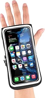 Soporte de teléfono para correr, soporte de teléfono de mano con ranura para tarjetas para iPhone 16/15/13/12/Pro/Pro Max/X, para correr, trotar y entrenar, se adapta a teléfonos de 7.0 pulgadas