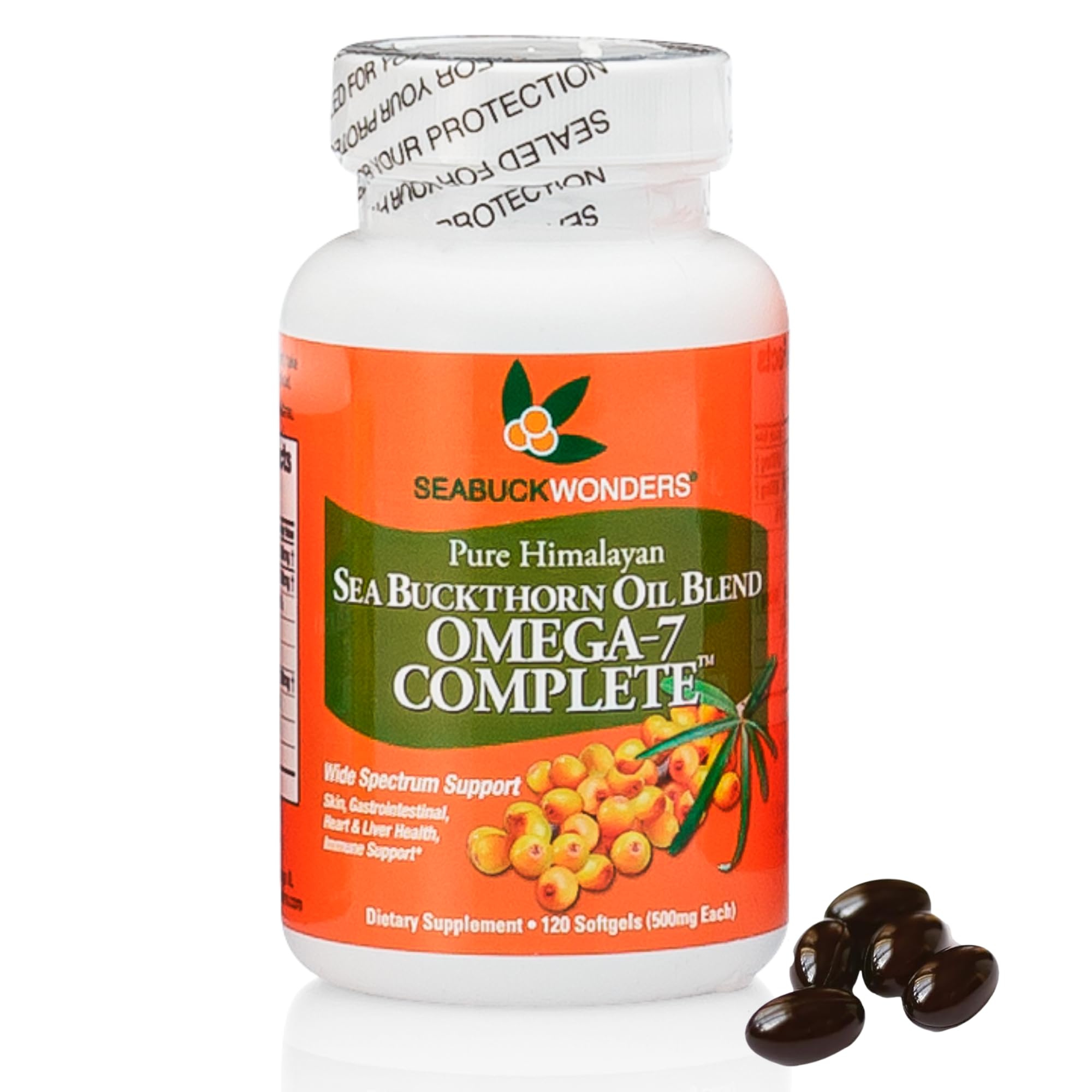 Sea Buckthorn Oil Blend, Omega-7 Complete, Max Potency, 120 Count Softgels