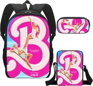 3PCS Backpack School Girls Boys, 17" Cartoon Trip Bag Large Lunch Box Capacity Student Bookbag Gift Kindergarten