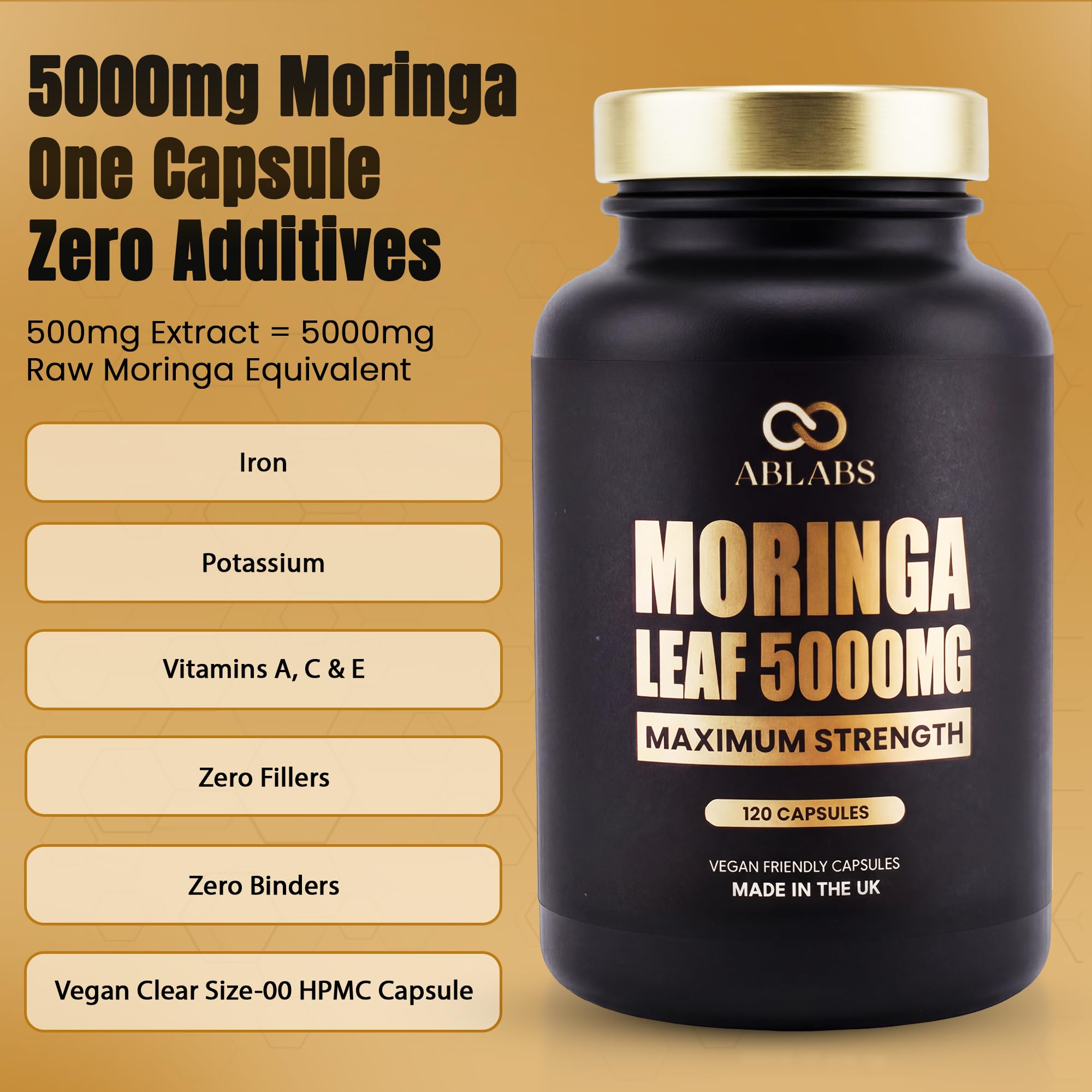 Organische Moringa Kapseln - 5000mg Moringa Extrakt | Reines Moringa | Vegan, Keine Künstlichen Füllstoffe, Non-GMO