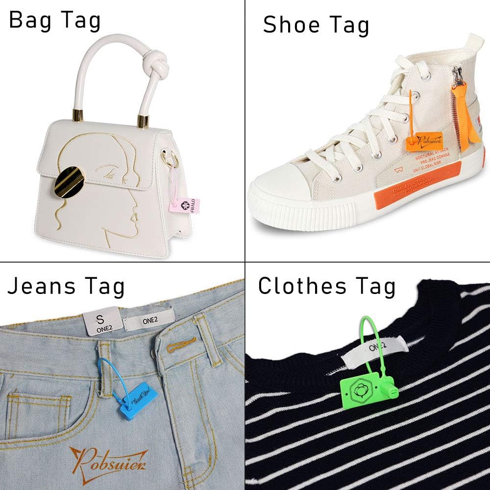 100 Customized Hanging Tags Disposable Plastic Clothing Shoes Merchandise Label Brand Logo Tag 170mm/6.7"
