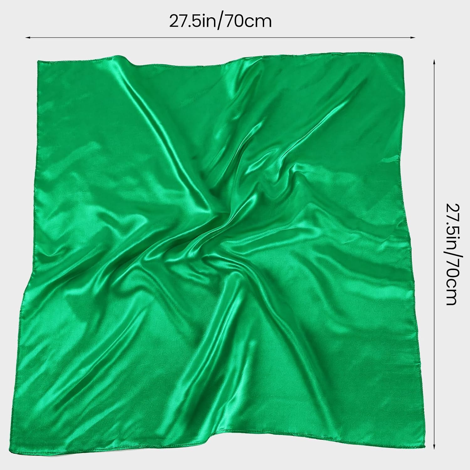 CHUNG Women's Square Satin Scarf 27.5" Bandanas Solid 50s Retro Neck Scarves Emulation Silk Handbag Hair Ribbons Necktie