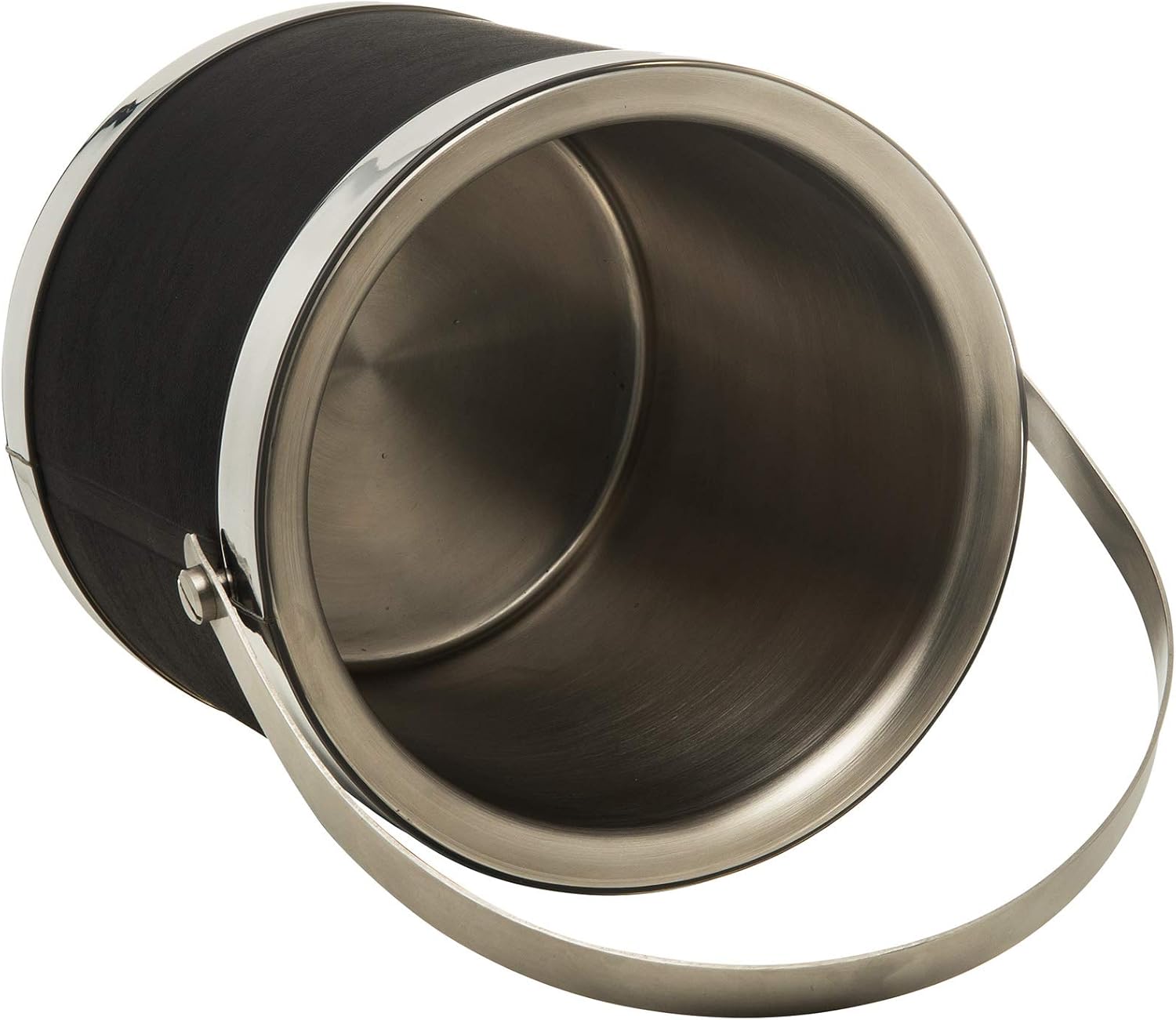 70% оƒƒ Dіѕсоunt Hand Made In USA Black Wrap Double Walled 3-Quart Insulated Ice Bucket With Ice Tongs (Leatherette Collection)