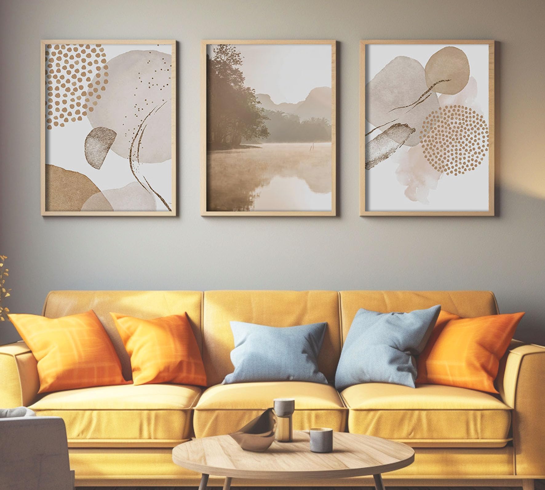 Ag.art Deco Lot De 3 Cadres Photo 40x50 Cm Noir - Cadre Bois MDF Robuste Pour Poster