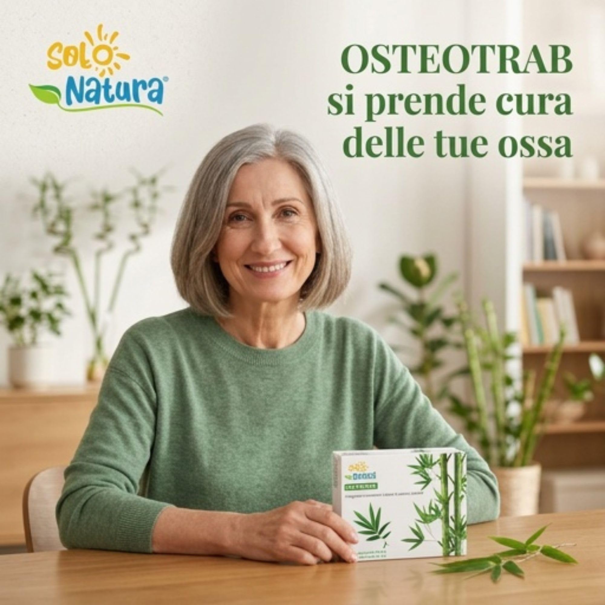 Solo Natura Integratore di Calcio e Vitamina D3 OSTEOTRAB. Integratore per la Salute di Ossa e Articolazioni, Formula con Magnesio e MSM per la Densità Ossea, 75 Compresse da 500 mg