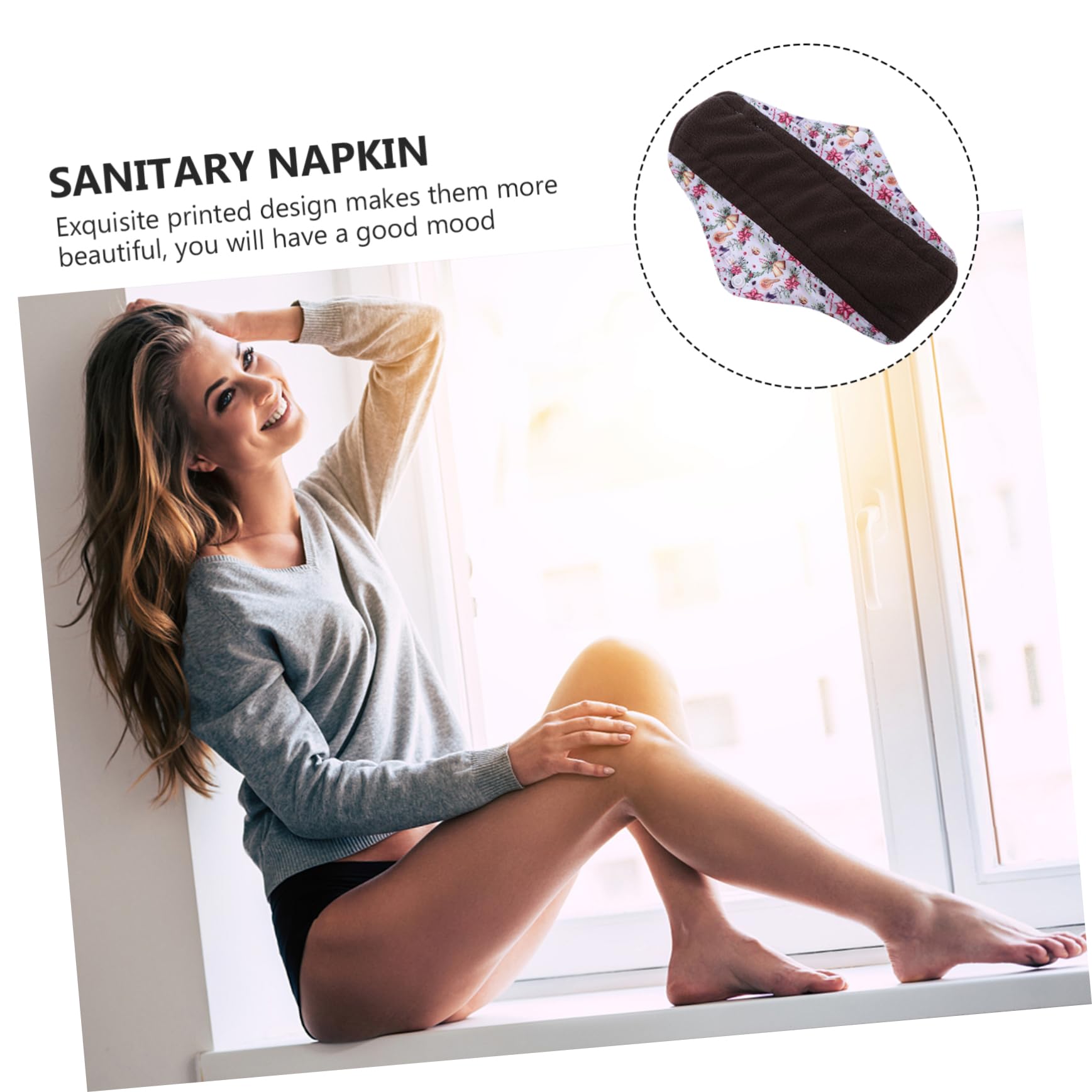 Compresa Sanitaria Reutilizable 6 Piezas Algodón Orgánico | Super Absorbente, para Mujeres y Niñas, Incluye Bolsa de Almacenamiento