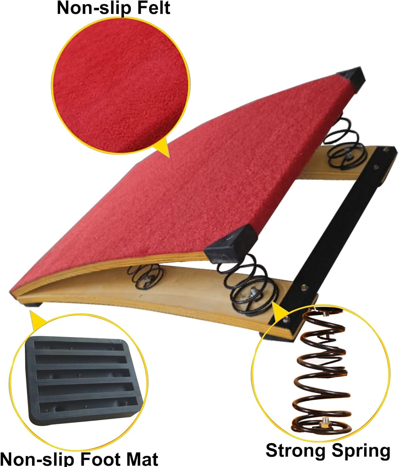 Gymnastics Springboard for Kids Vaulting Training Fitnes Playing, Portable Curved Spring Board, Hard Wood Practice Equipment, Elastic Board for Home Room Athletics Training Ground