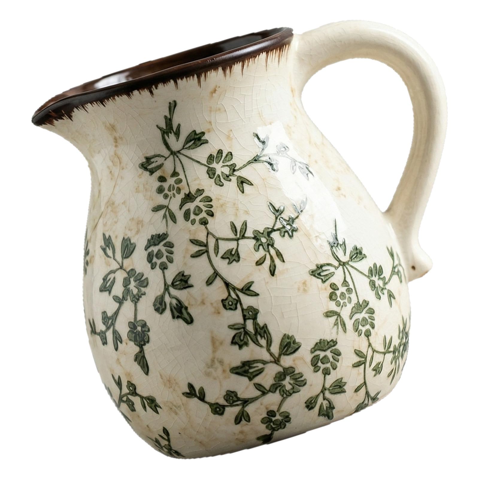 Porte-ustensiles fleur en céramique verte pour comptoir