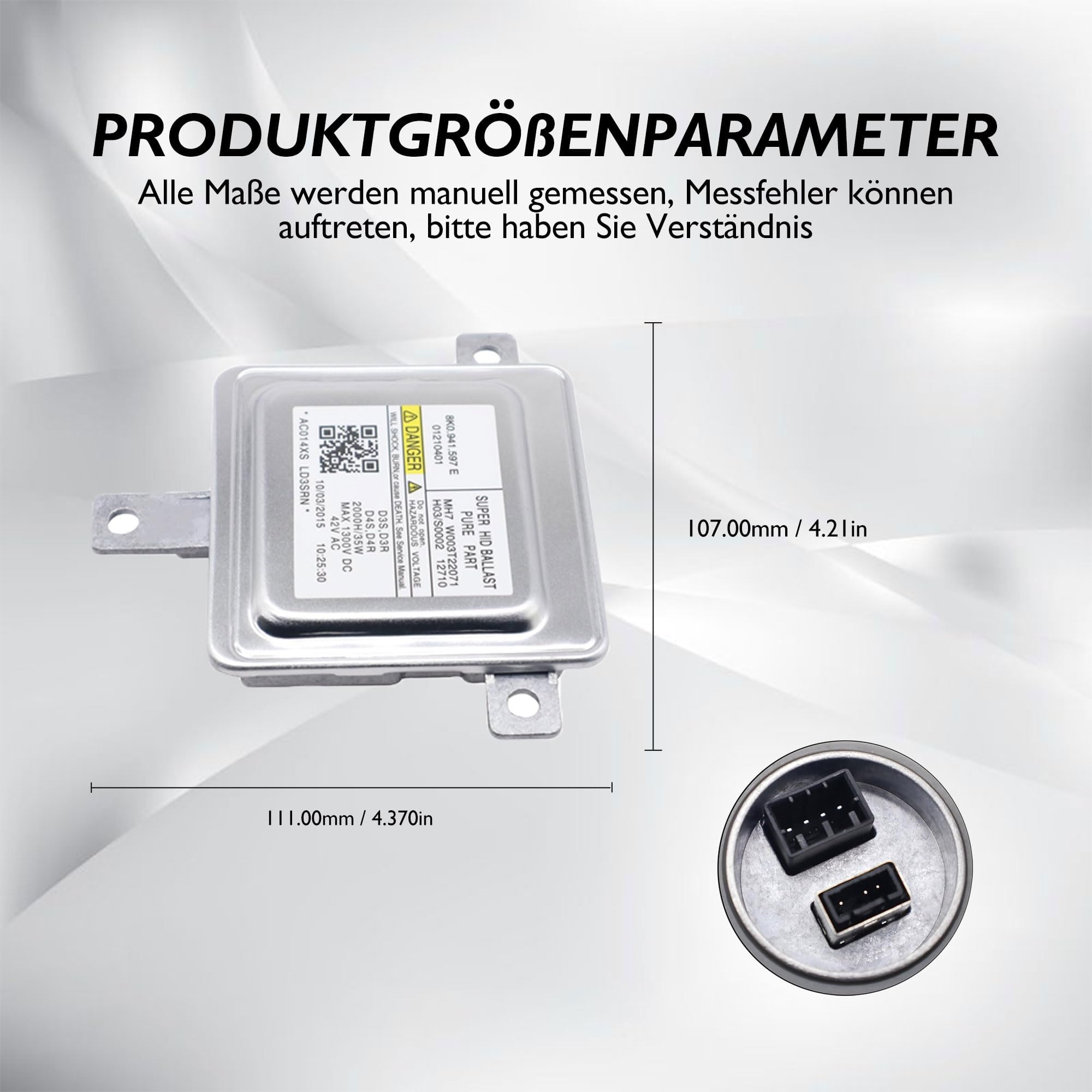 Xenon HID Steuergerät 8K0941597E W003T22071 - Scheinwerfer Vorschaltgerät für ADC 2011-2014 8K0.941.597.E