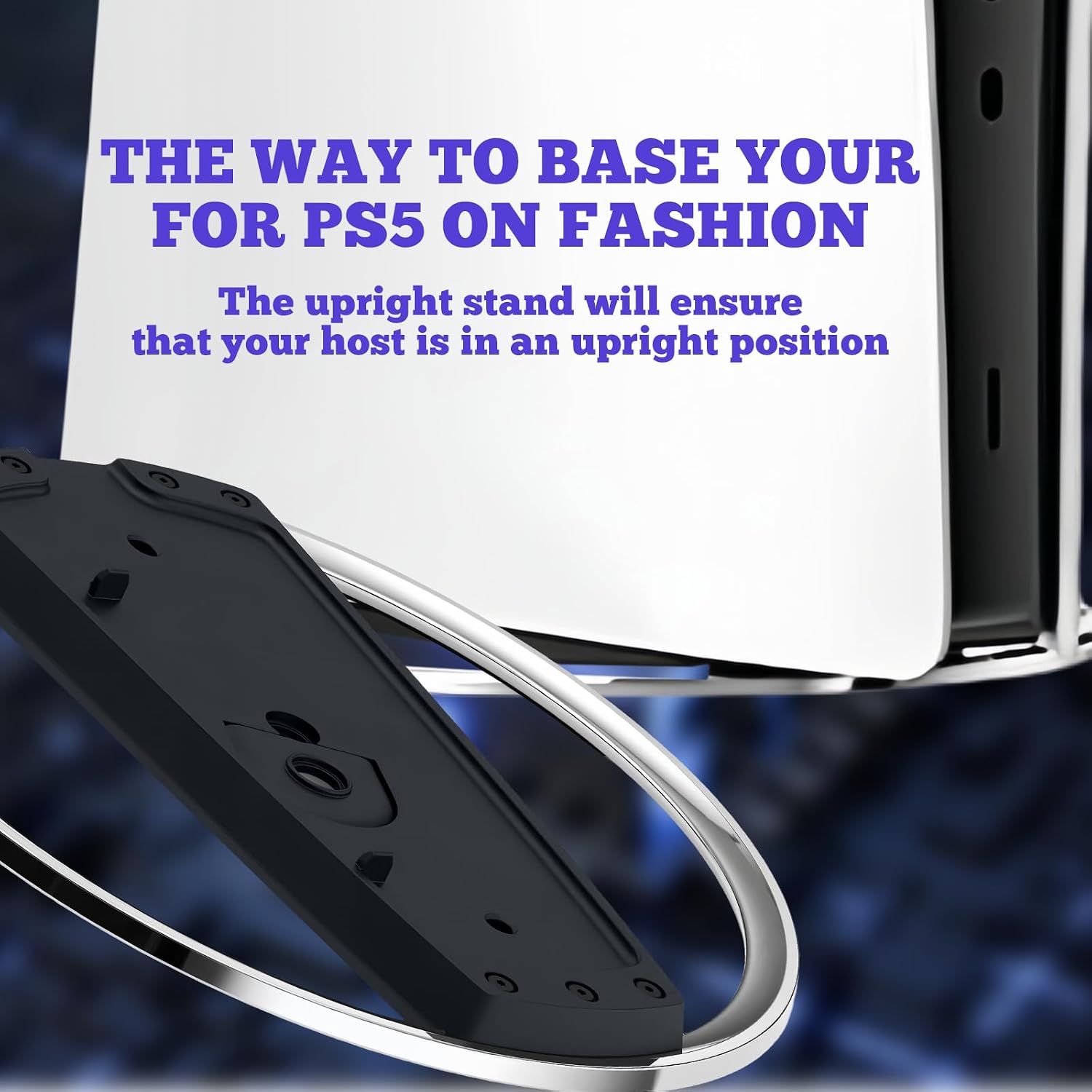 Vertical Stand for Playstation 5 Slim: Stand for PS5 Slim Discs and Digital Console (Black) image 4