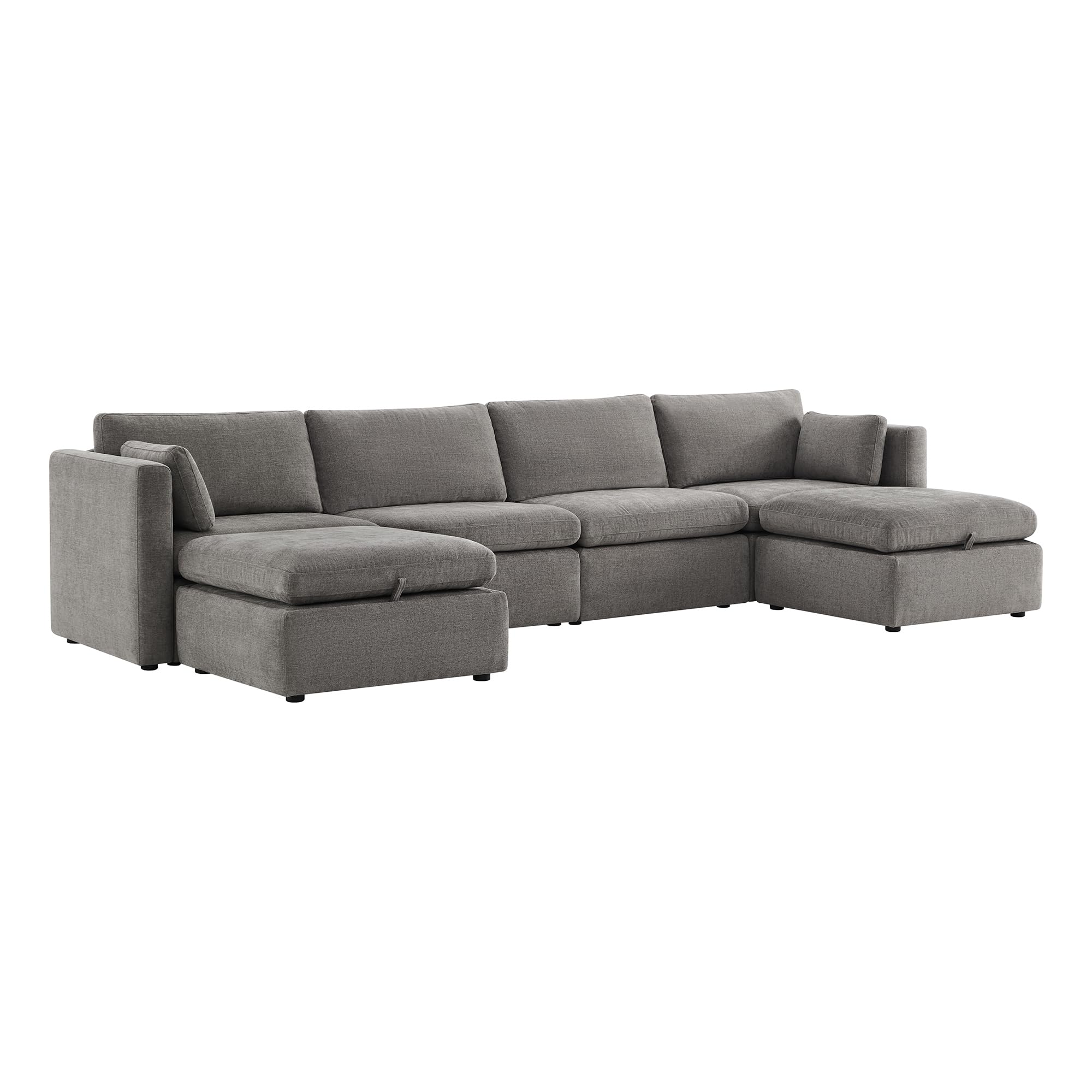 CHITA Oversized Modular Sectional Fabric Sofa Set, Extra Large U Shaped Couch with Reversible Chaise, 146 inch Width, 6 Seat Modular Sofa with Storage