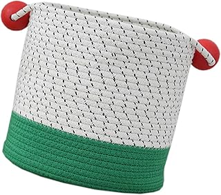Contenedor de almacenamiento de juguetes, materiales de algodón resistente, mantiene el espacio ordenado, con asas para habitación de niños, color verde/azul