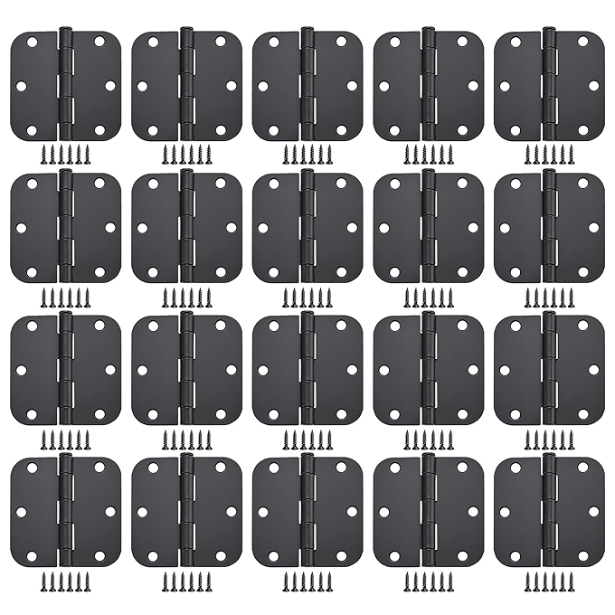 Allucky哑光黑色门铰链 20个装 适用于室内门