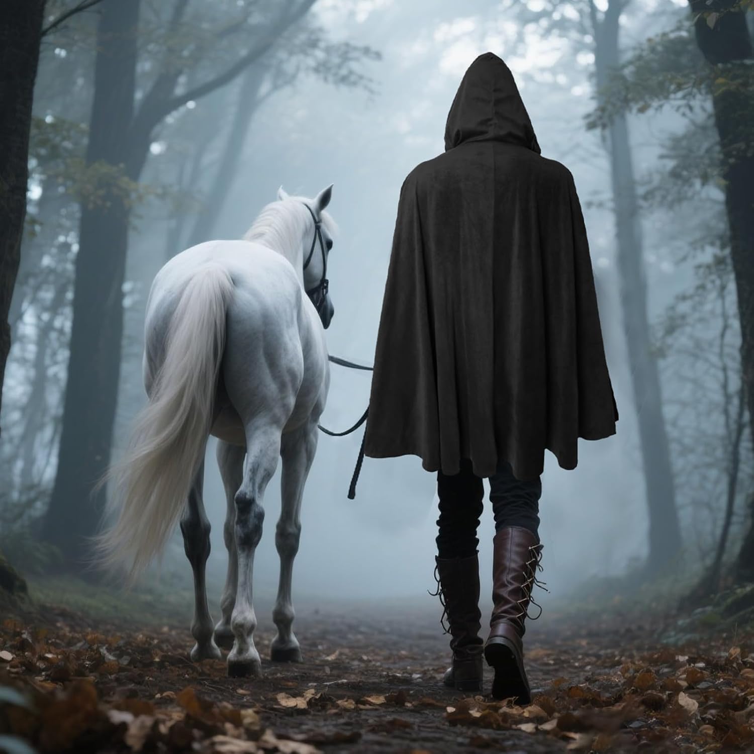 Medieval Cloak with Hood Men Renaissance Costume Accessories Halloween Cosplay Velvet Cloak Hood - Image 6